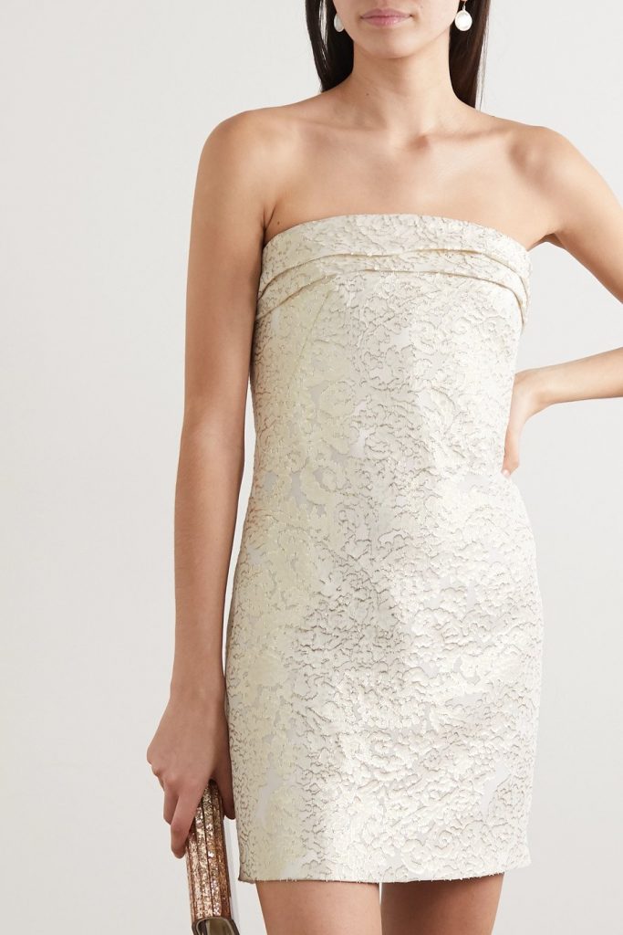 REEM ACRA metallic | Short Wedding Dress